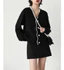 Hot Sale Fashion Lady v Neck Custom Fit Weaving Side Plus Size Women Sweater Coat