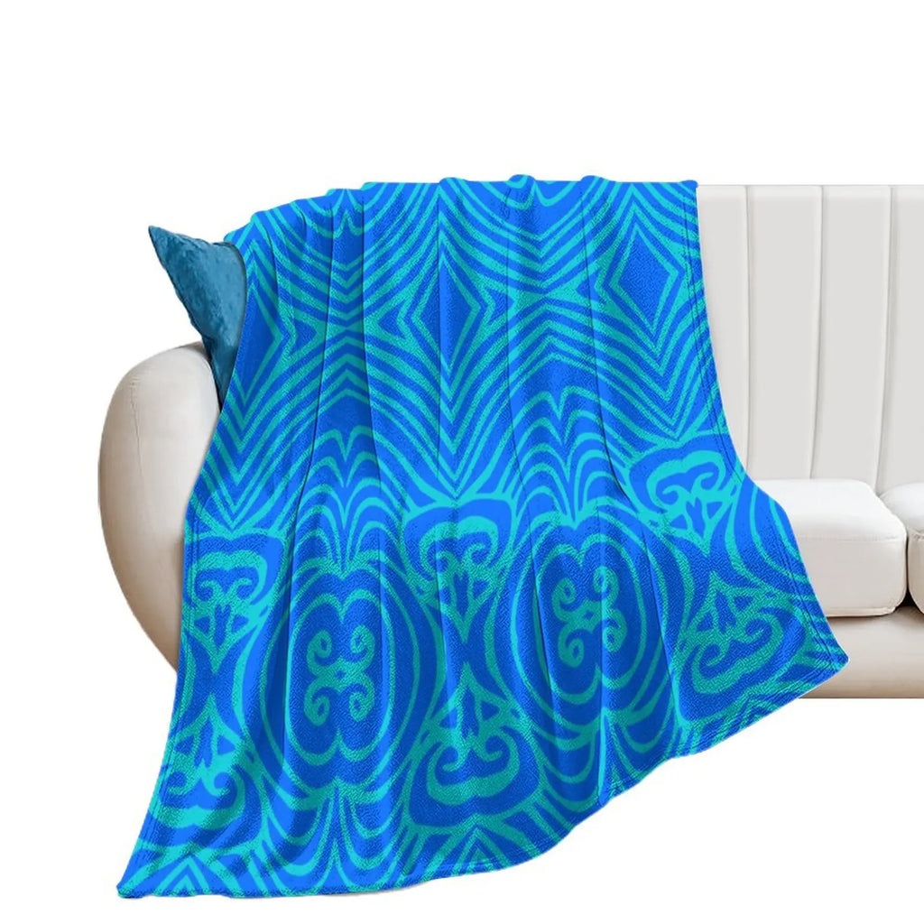 1MOQ Custom Print Sublimation Blankets Fiji Samoa Polynesian Tribal Winter Fleece Blanket Micro Plush Family Blanket for Kids