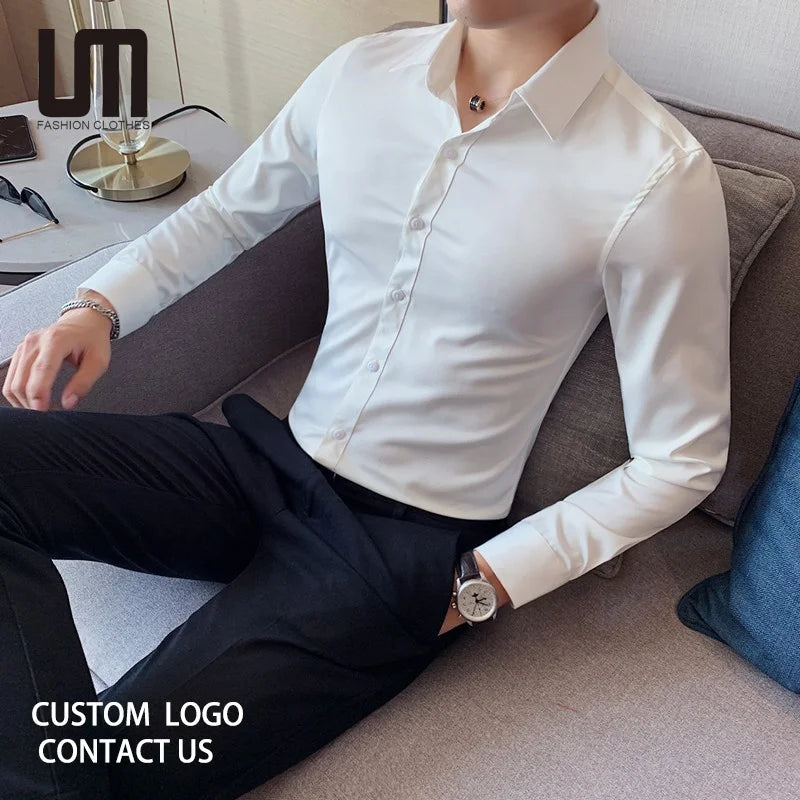 Liu Ming Hot Product 2024 Autumn Men s Clothes Casual Slim Social Party Long Sleeve Business Formal Shirt