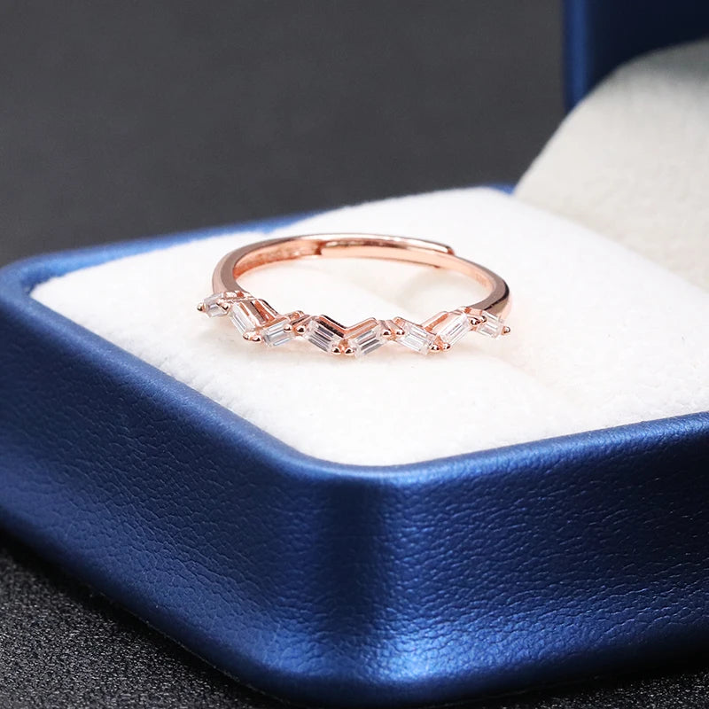 Baguette Moissanite Rings for Women Wedding Jewelry S925 Sterling Silver Pass Moissanite Tester Moissanite Engagement Ring