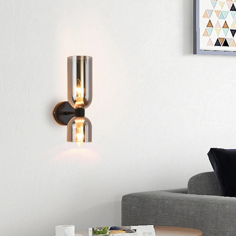 Postmodern Luxury Bedroom Bedside Wall Lamp Glass Shade Modern Minimalist Background Corridor Staircase Art Wall Lighting