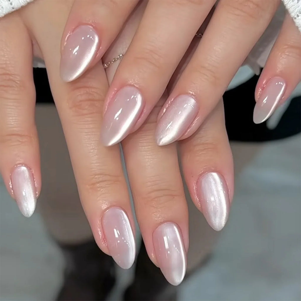 30 Pcs/set GD32 Acrylic New Arrival Minimalist High-end Short Almond Shape Acrylic Press on Nails Artificial Fingernails