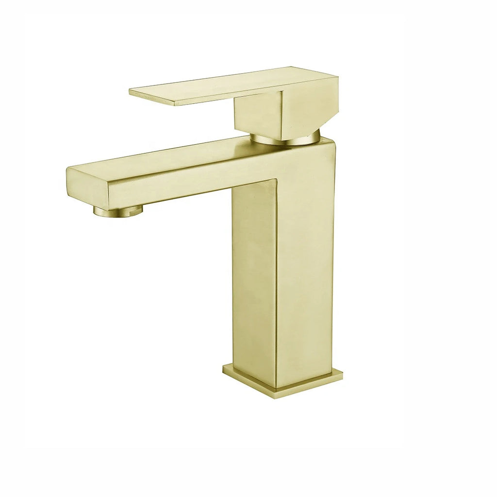 Matte Black  Bathroom Faucet Deck Mount 304 Stainless Steel  Cold and Hot Black  Square Sink Tap Short and Tall