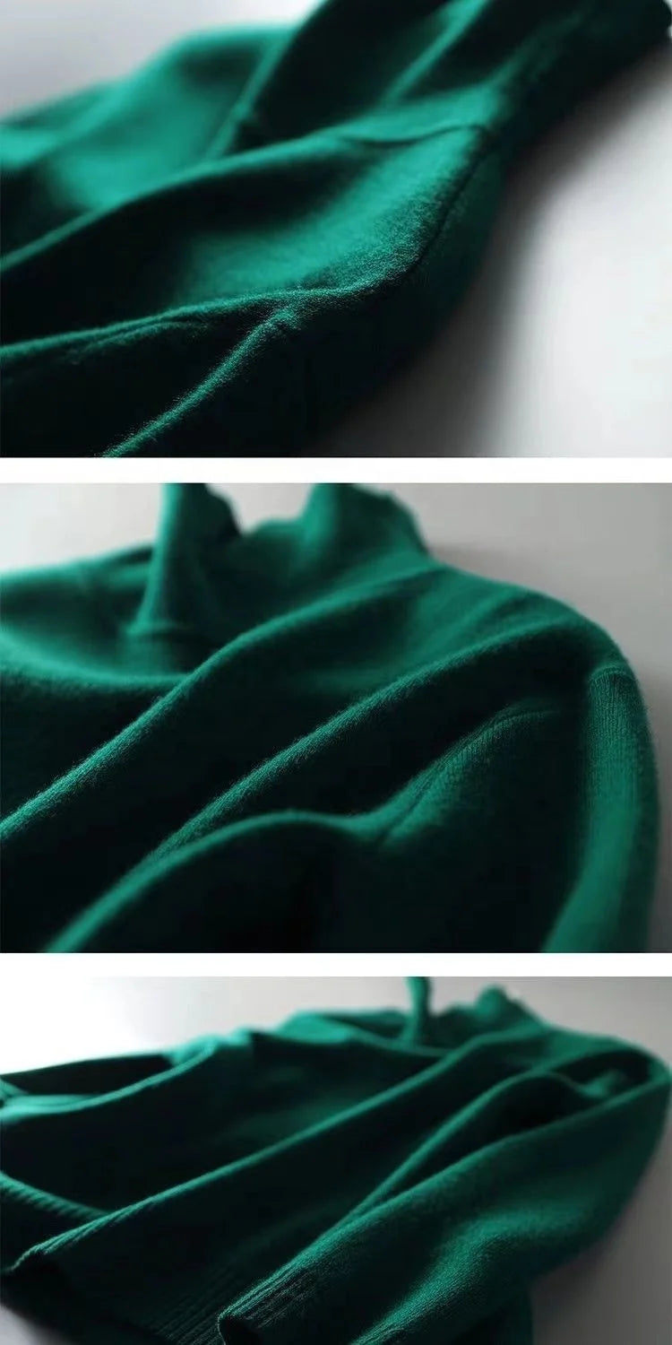Fashion Temperament Fashion Knitwear Women's Autumn Winter Loose Sweater Skirt High Neck Two-piece Set