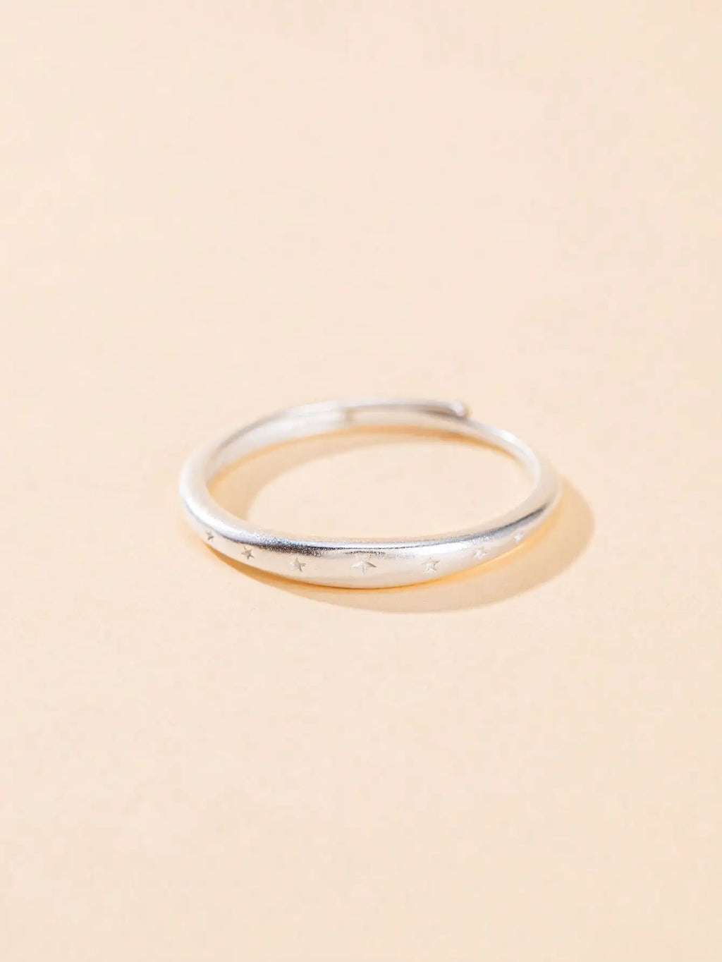 1 Pair Stylish Simple Copper Unisex Rings Frosted Five-Pointed Star Open Design Versatile Advanced Slender