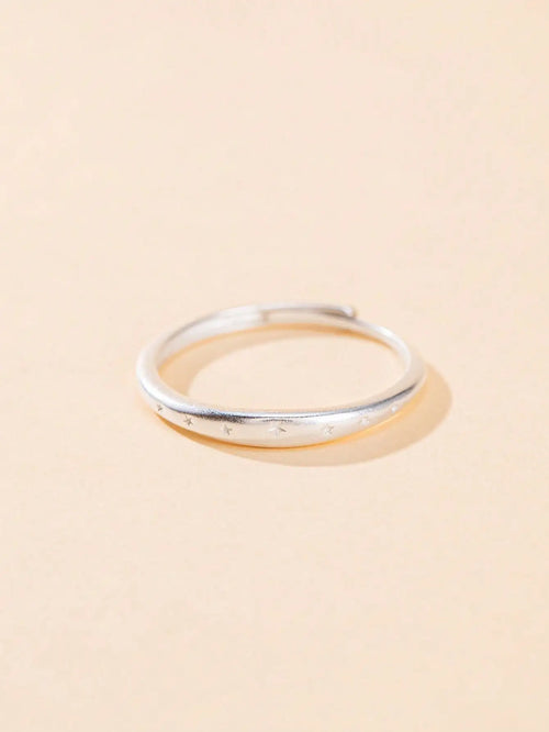 1 Pair Stylish Simple Copper Unisex Rings Frosted Five-Pointed Star Open Design Versatile Advanced Slender