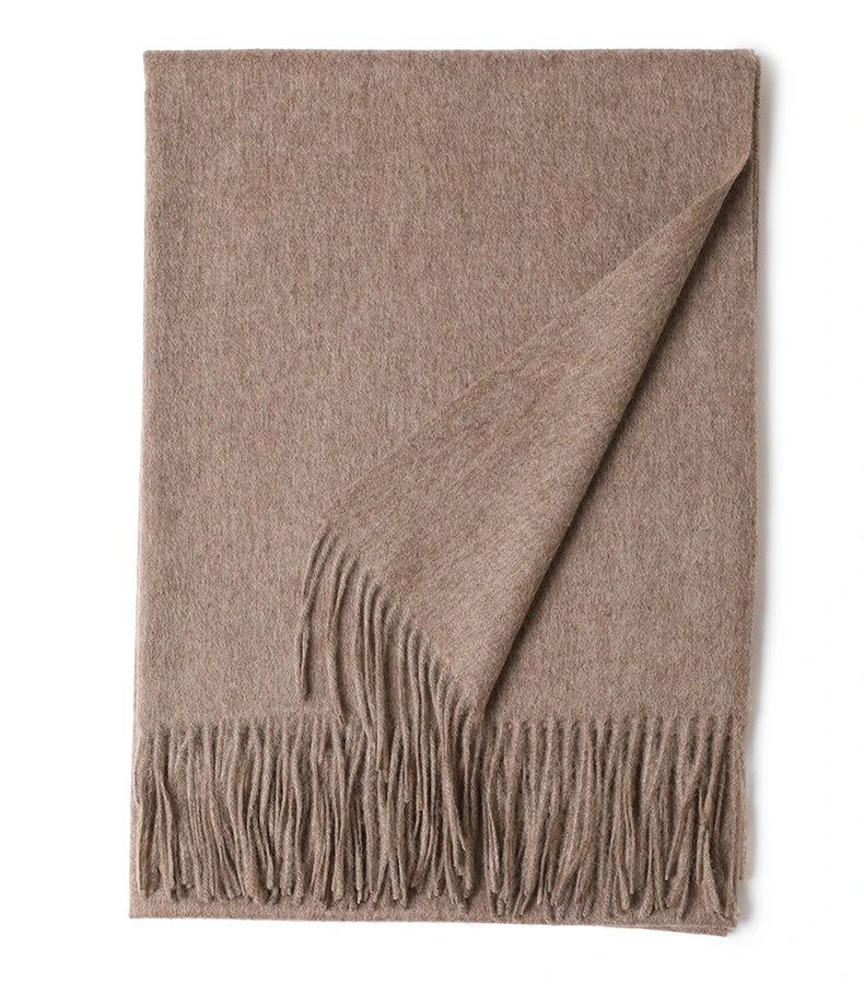 Designer Luxury Fashion Winter Ladies Wool Scarf Stoles Custom Embroidery logo Women Plain Color Wool Scarves Shawl for Women