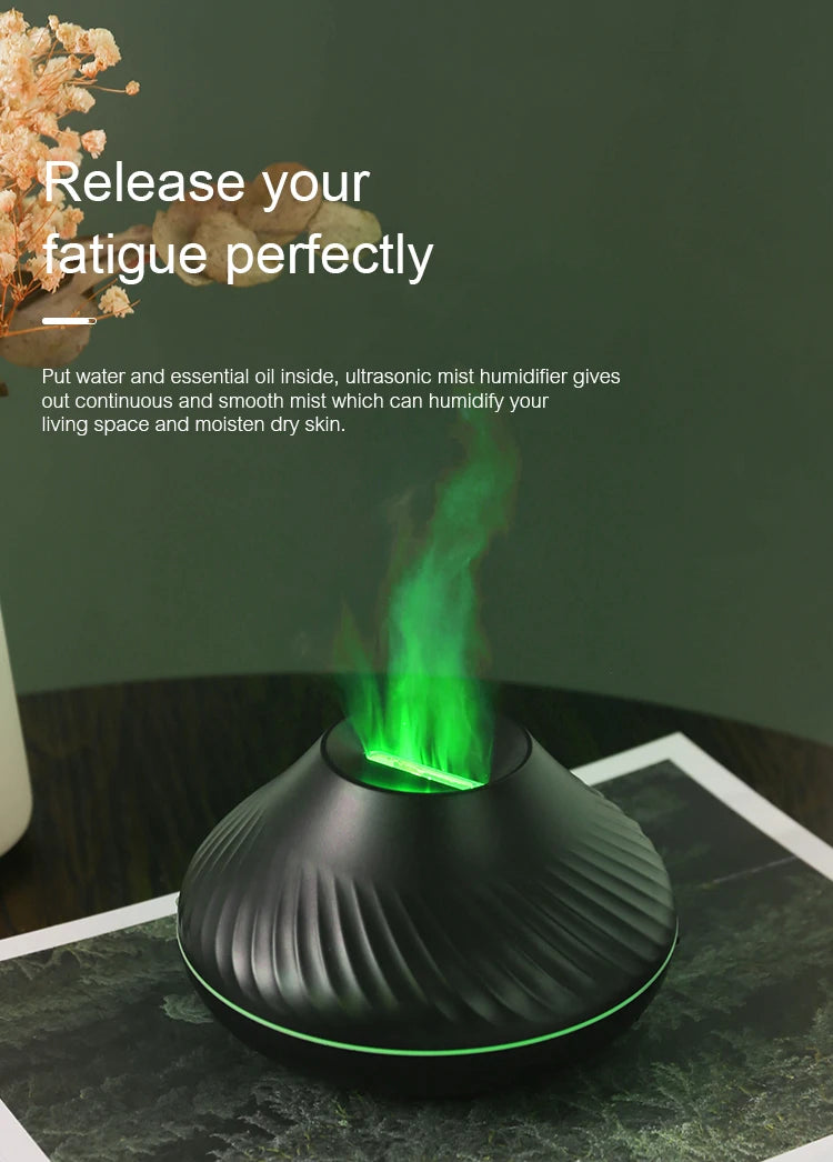 Aroma  Essential Oils Diffuser Air Essential Oil Ultrasonic USB Humidifier Sale Fire Flame Humidifier