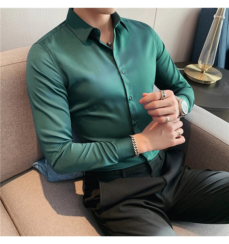 Camisas De Hombre Long Sleeve Shirts For Men Clothing 2026 Business Formal Wear Camisa Social Masculina Slim Fit Chemise Homme
