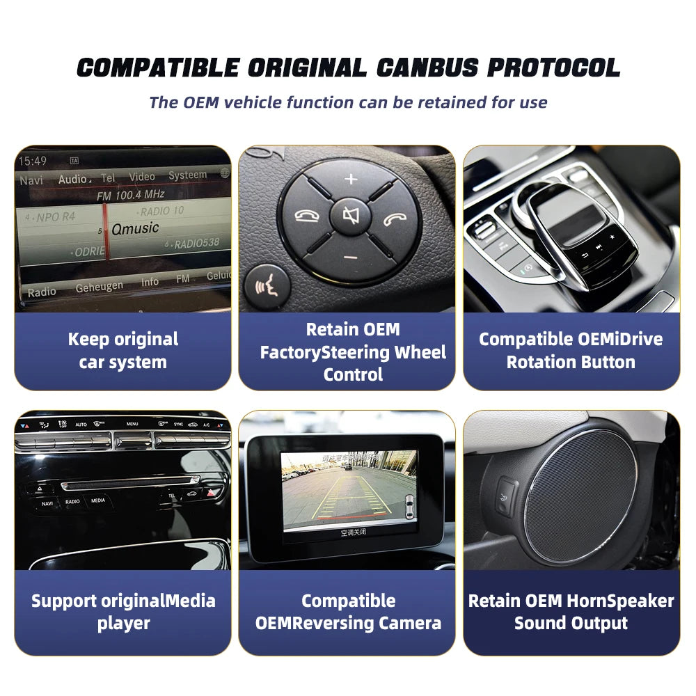 ZLH 12.3" Android 13 Car GPS Radio with Reversing Aid & TPMS for Mercedes-Benz C-Class W204/W205 2015-2018 4G GPS Navigation