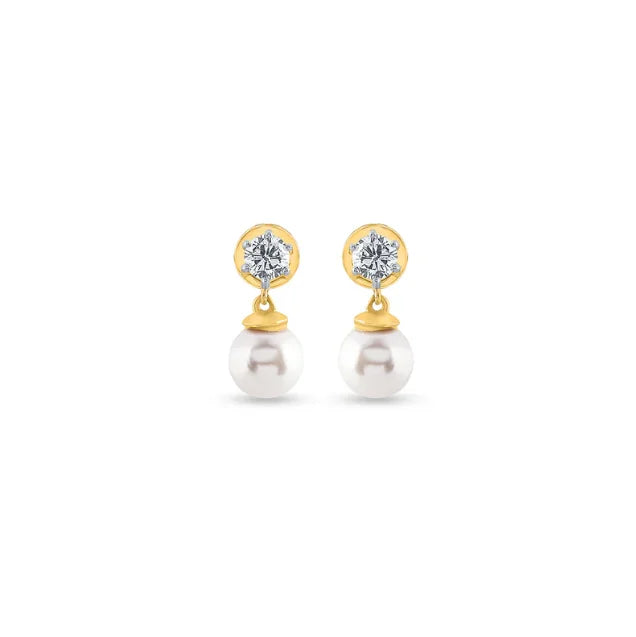 Luxury Gold Diamond Drop Earrings With Intricate Detailing For High End Fashion And Occasions From India