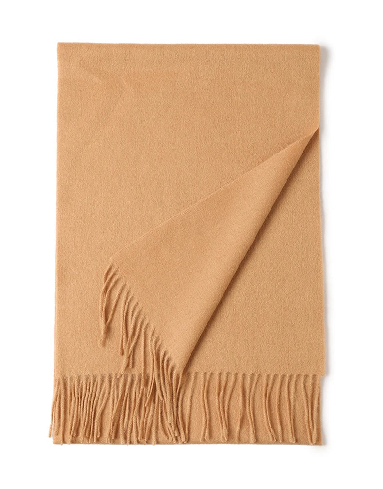 Designer Luxury Fashion Winter Ladies Wool Scarf Stoles Custom Embroidery logo Women Plain Color Wool Scarves Shawl for Women