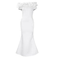 D3192 European and American Cross-border Women's Dress 2023 New Solid Color Fishtail Skirt Wooden Ear Slim Evening Africa Long