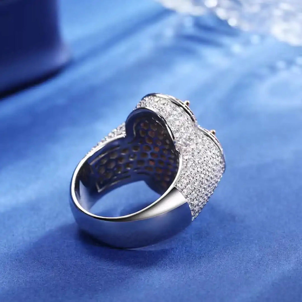 Luxury Moissanite Diamond Hip Hop Ring with Lab Certified Stones for Parties and Concerts Available for Sale from India