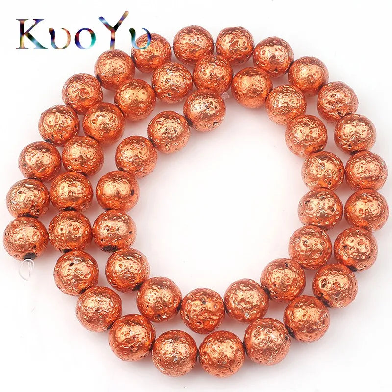 Multicolor Volcanic Rock Lava Stone Round Loose Spacer Bead For Jewelry Making Natural Stone Beads Diy Men Charm Bracelet 4-12mm