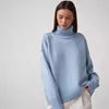 Women's Unique Design Oversized High Neck Sweater for Winter Casual Style with Logo on Back