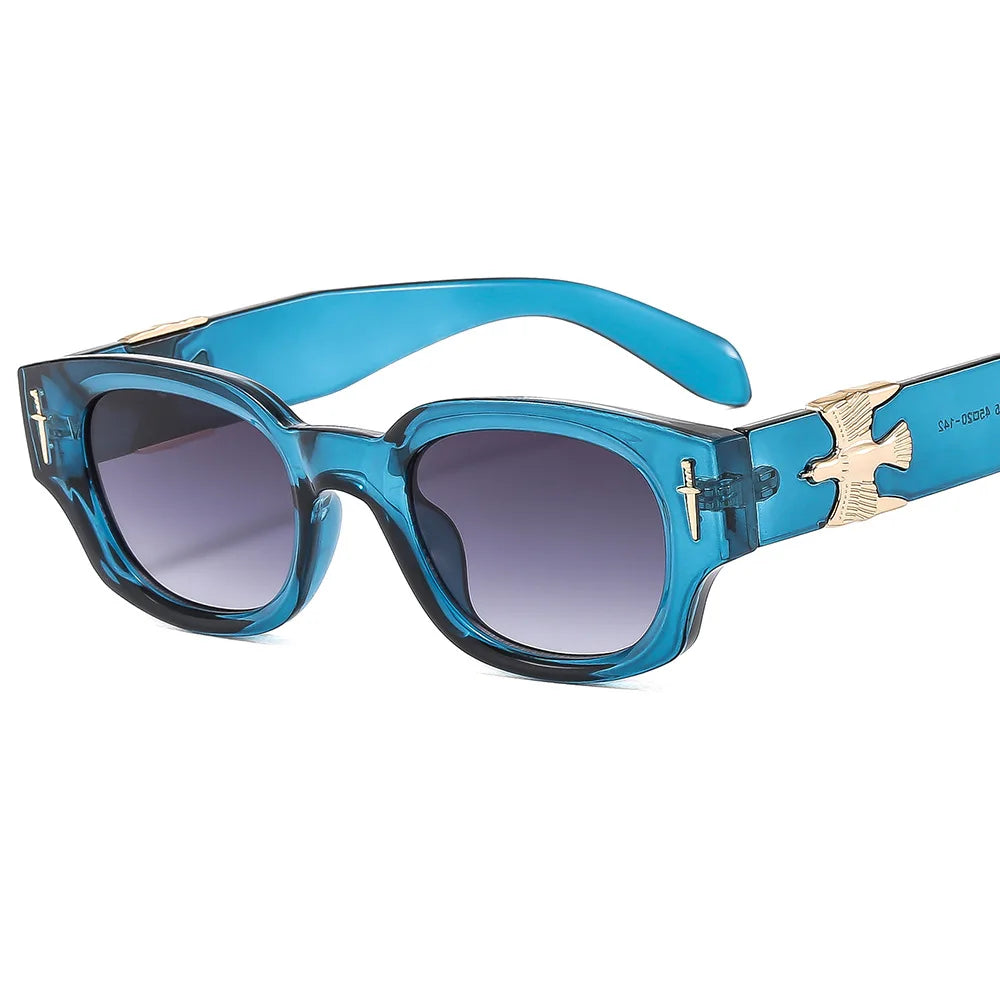 Sunglasses 2024 Fashion Small Cat Eye Eyewear High Quality Frame Custom Women Metal Decoration Sunglasses Wholesale UV400