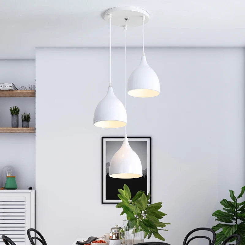 Modern Pendant Lamp  E27 Pendant Lights For Dinning Bedroom Restaurant Hanging Lamp Nordic Aluminum Lampshade LED Kitchen Light