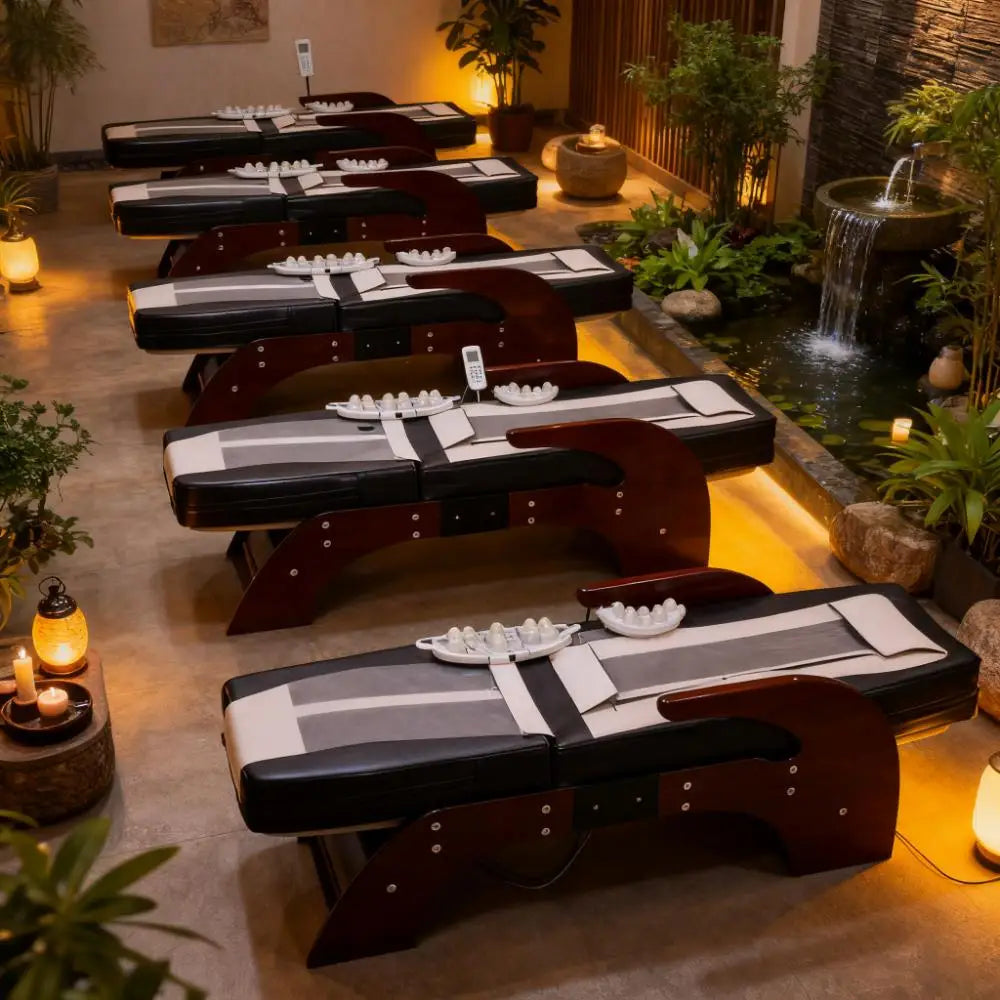 Advanced Therapeutic Full Body Therapy Functions High-End Korean Technology Jade Massage Bed for Wellness Clinics and Spa Center