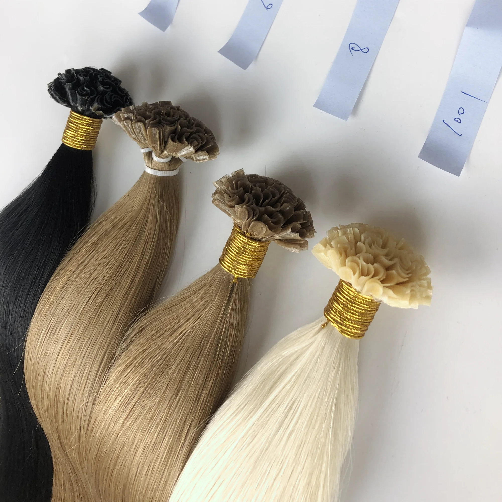 Factory Supply U Tip Hair Extensions 100% Natural Virgin Raw Hairs Customized Color U Tip Human Hair Extensions