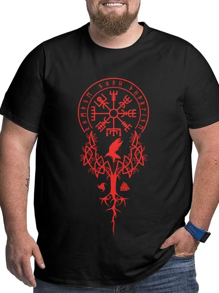 Unique Design Graphic Men T Shirts Plus Size Oversized Cotton T-shirts for Big Man Black Summer Short Sleeves Clothes Tops