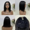 Wholesale 100% Vietnamese Dark Root Straight Short Bob Raw Virgin Human 2*6 Lace Vendors Kim Bob Closure Wigs for Black Women