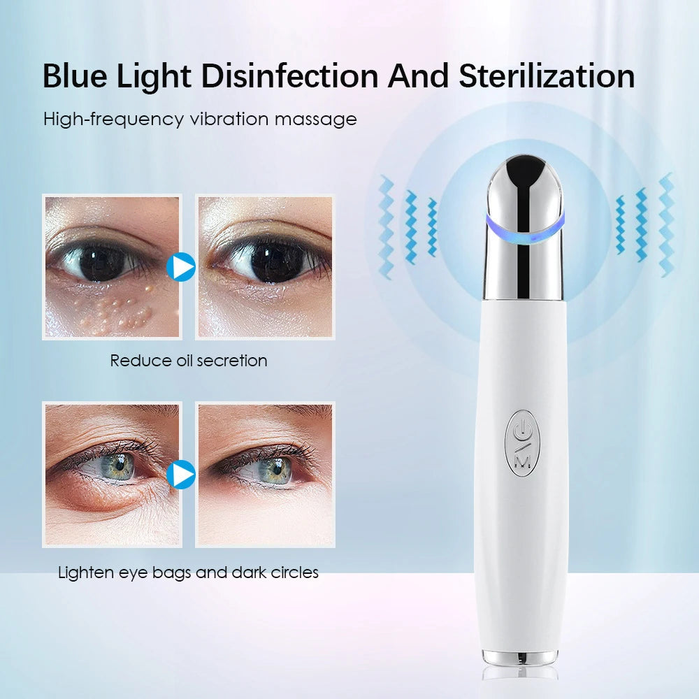 Eye Care Beauty Device Facial Massager 3 in 1 LED Photon Light Wand for Relax Eye Dark Circles Eye Bags Puffiness Skincare Tool