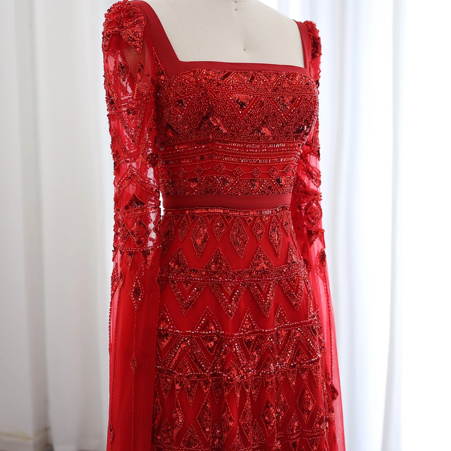 Sharon Said SS461 Luxury Wine Red Arabic Burgundy Evening Dress With Cape Sleeves Elegant Dubai Women Wedding Party Gowns