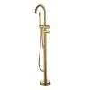 Brass Stainless Steel Dual Freestanding Bath Shower Mixer Floor Stand Mounted Tub Filler Bathtub Faucet Slide Bar Hotel Use