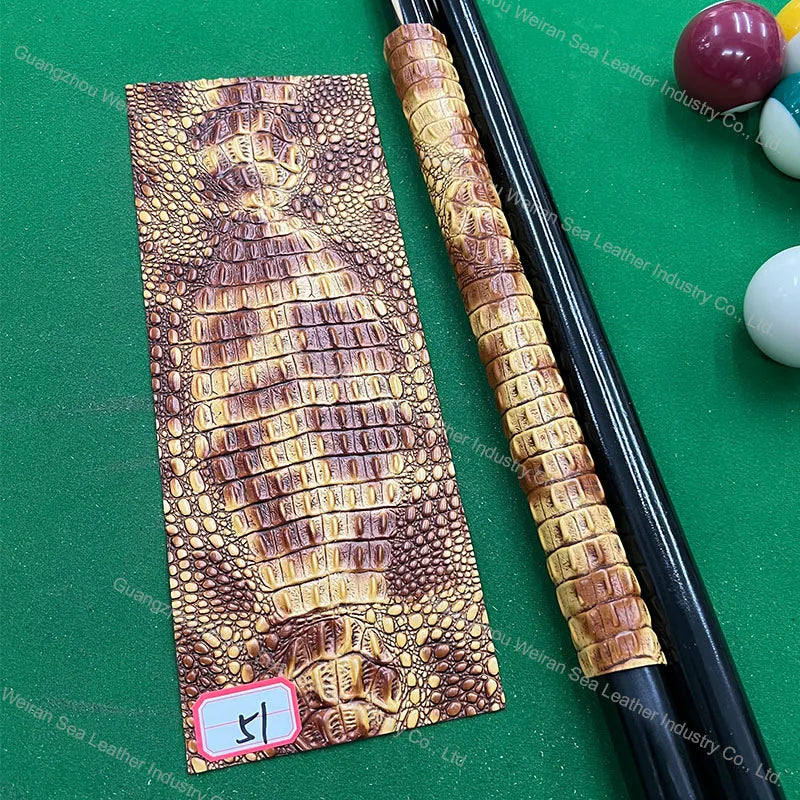 Genuine Cow Skin Pool Billiards Cue Grips Non-Slip Protective Sleeve Wrap with Different Print Pattern Genuine Leather Club Wrap