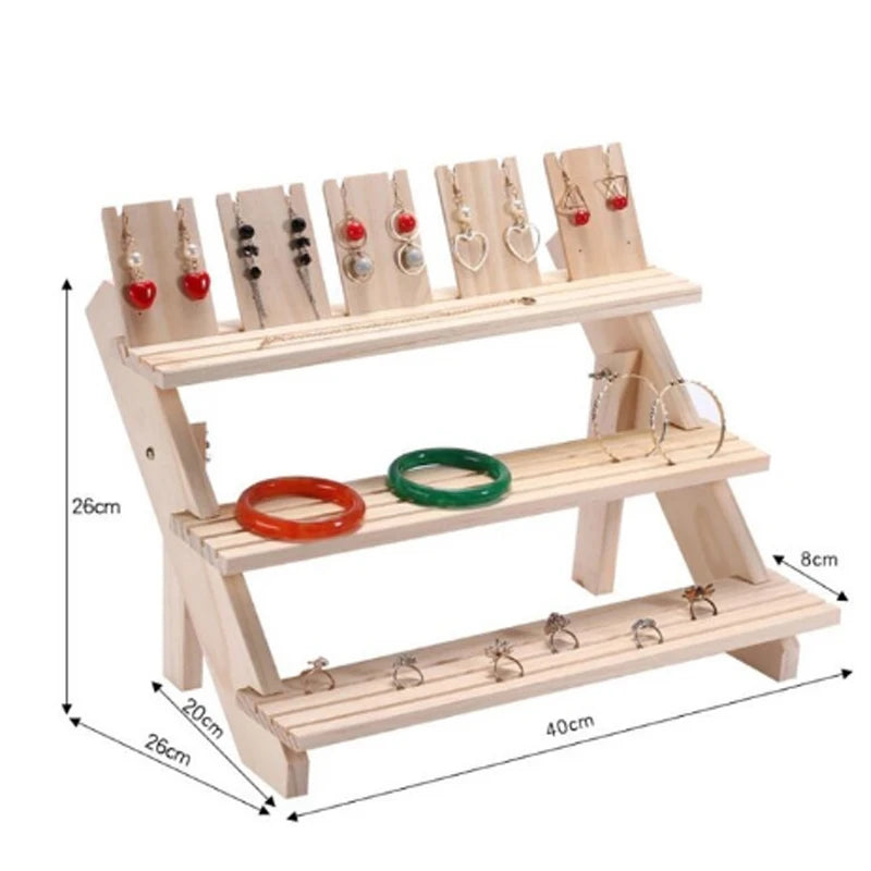 Jewelry Display Tray Pendant Earrings Rings Display Blocks Solid Wood Jewelry Display Holder Joyeros Organizador De Joyas