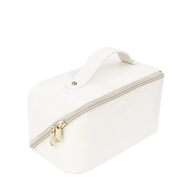 Large Capacity Vegan Leather Water-resistant Cosmetic Bag 3D Embroidery Bridal Shower Gift for Bridesmaids Fashionable Accessory