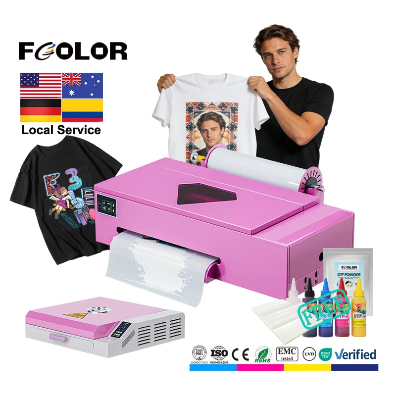 FREE SHIPPING USA A3 DTF Printer 13 Inch Roll to Roll T-shirt Printing Machine Direct to Film for Small Business