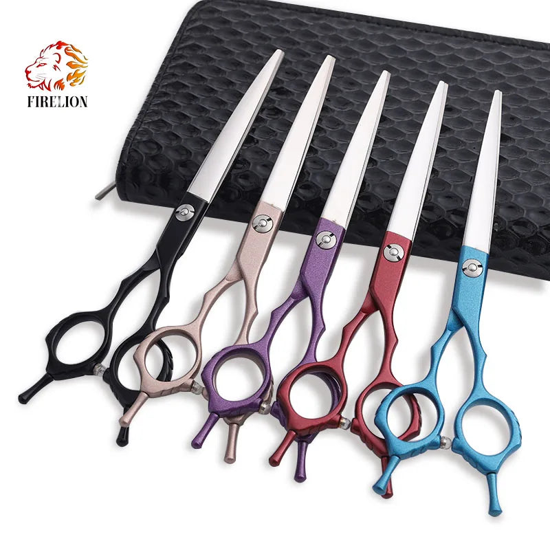 Firelion 6.5 Inch SUS440C Stainless Steel Pet Grooming Tool Cutting Scissors Dog Grooming Scissors