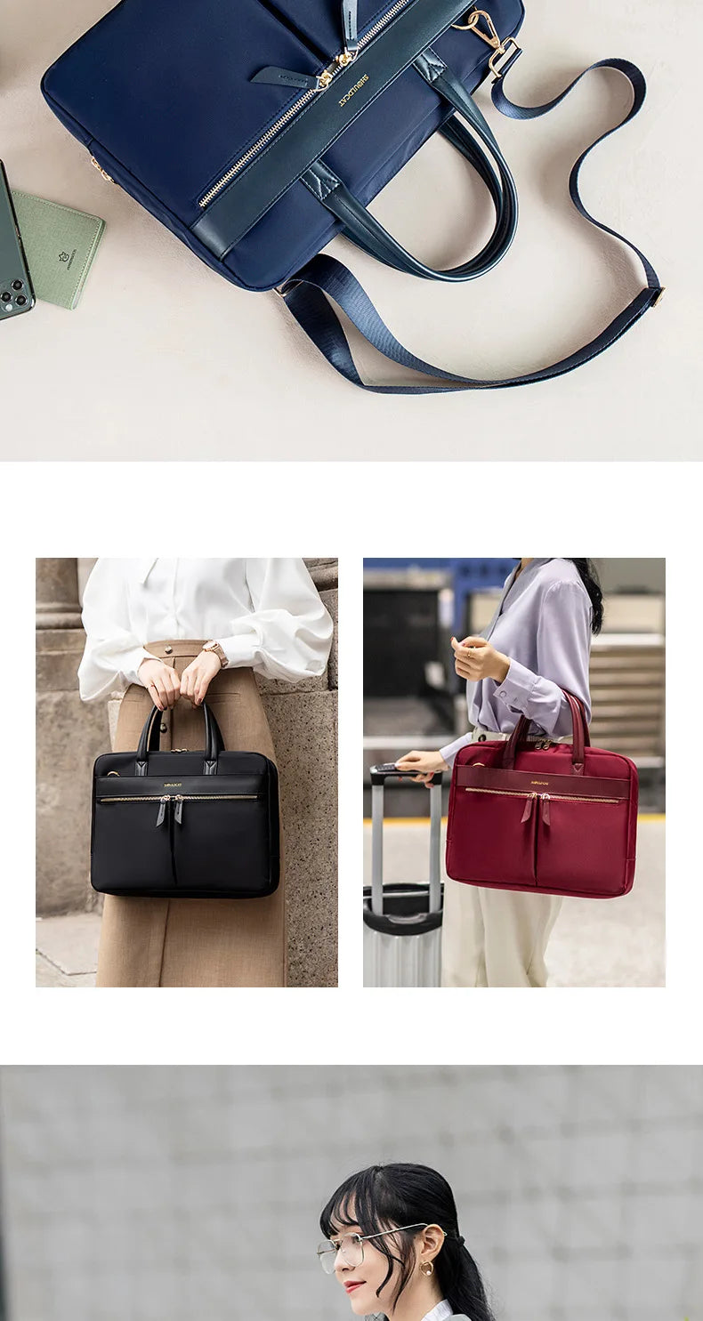 Women Laptop Briefcase Computer Bag Business Document Organizer Ipad Tote Ladies Handbag Messenger Purse Strap Pouch Accessories