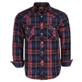 Men's Western Cowboy Long Sleeve Pearl Snap Casual Plaid Work Shirts
