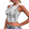 Hot Sale Hawaii Flower and Leaf Printed Summer Breathable Lady Sexy Tops Fashion Polynesian Pattern Vest Women's Skinny Tank Top