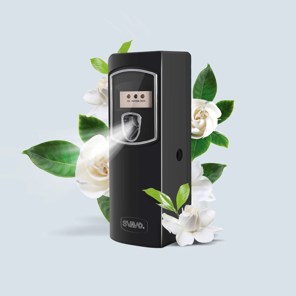 SVAVO Automatic Aerosol Dispenser Wall Mounted Light Sensor Timing Air Freshener Auto Perfume Dispenser for Home Toilet