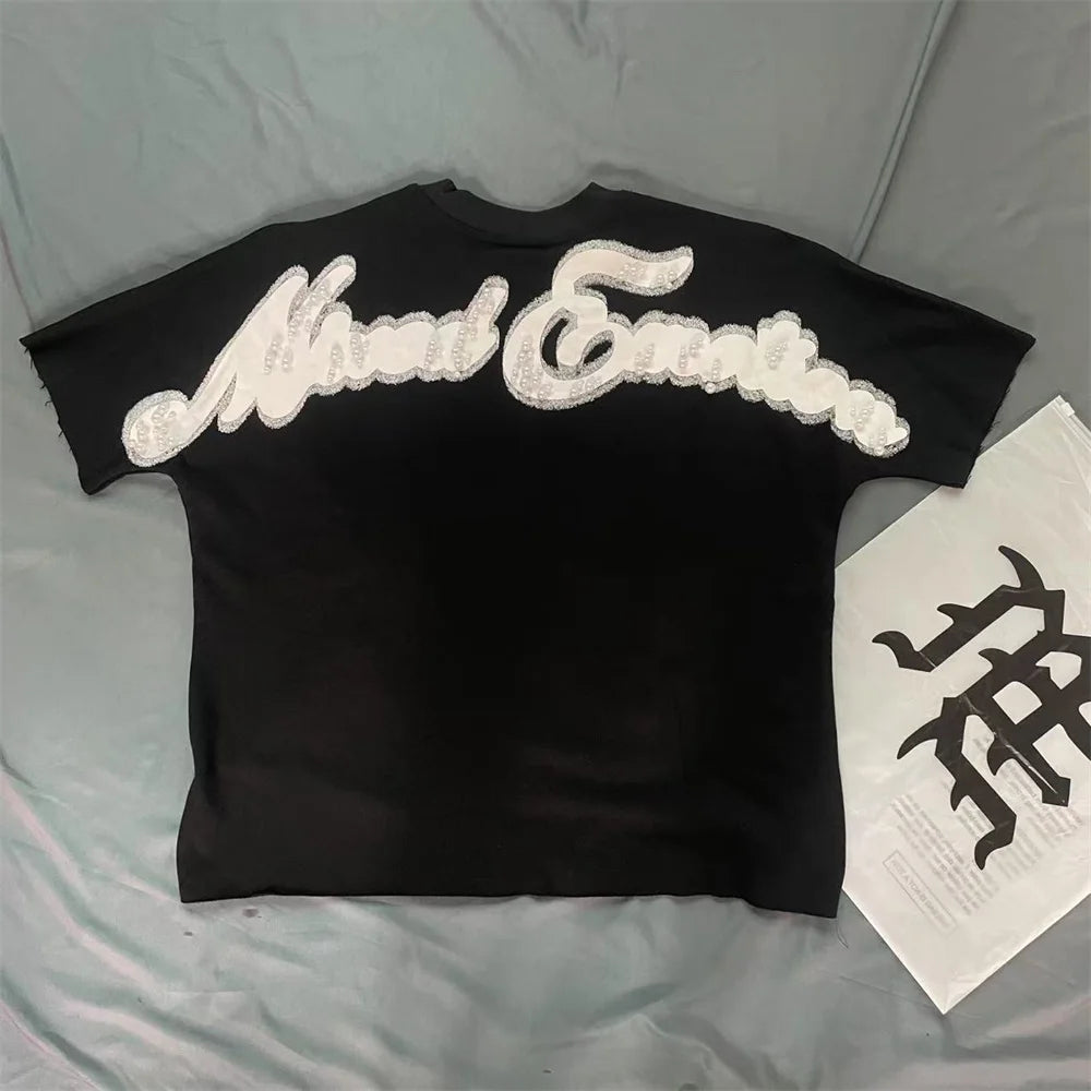 American Fashion Brand MIXED EMOTION Cotton Short Sleeved T-shirt Short Top