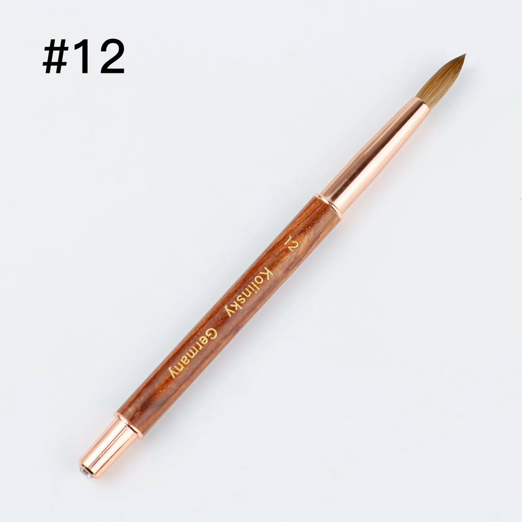High Quality Nail Brush Custom LOGO Wood Handle 100% Pure Kolinsky Sable Acrylic Nails Art Brushes with Box