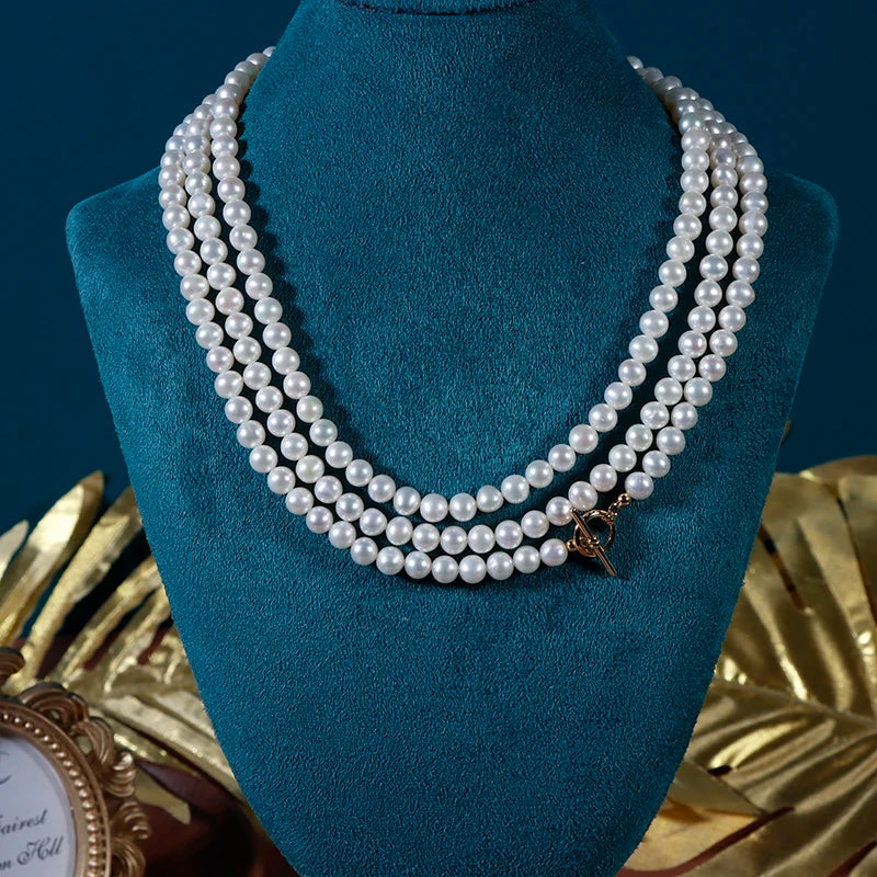Wholesale Classic Jewelry Design 120cm Natural Freshwater Pearl Sweater Chain Long Wear 6mm Round Pearls