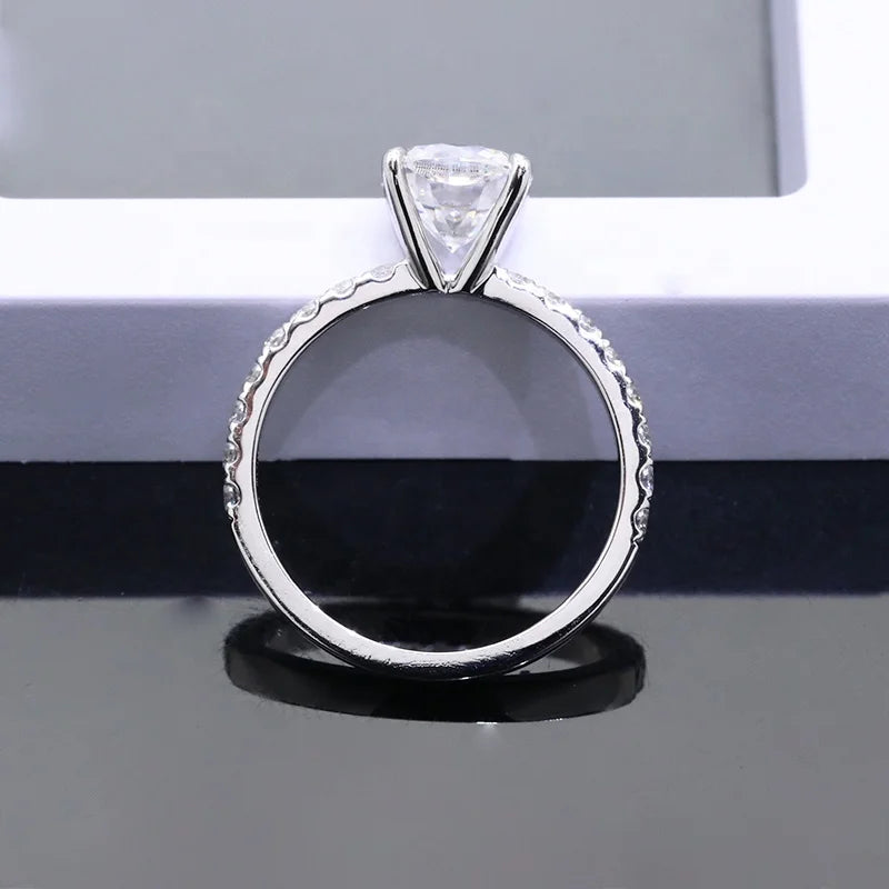 Free Shipping Gold Jewelry 6.5x6.5mm 1.5 Carat Moissanite Cushion Cut Diamond Engagement Rings for Women Real Gold