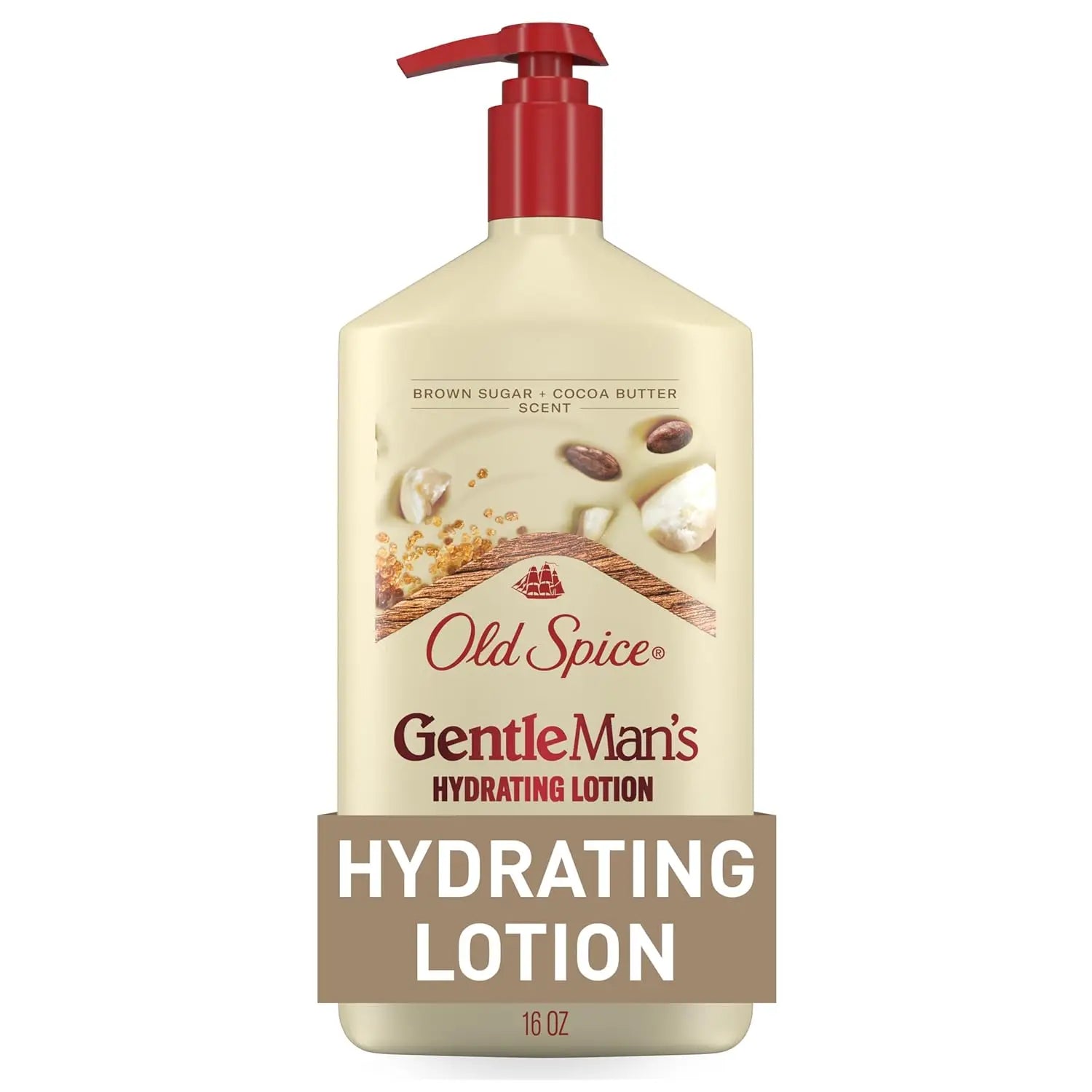 Old Spice GentleMan's Hydrating Lotion 16 Oz Brown Sugar Cocoa Butter Scent