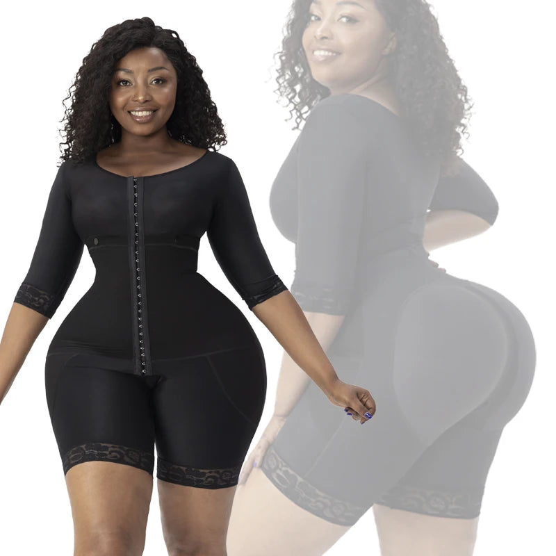 Wholesale Women Long Sleeves Full Body Bodysuit Arms Shaper Girdle Bra Bbl Compression Post Surgery Shapewear Colombianas Fajas