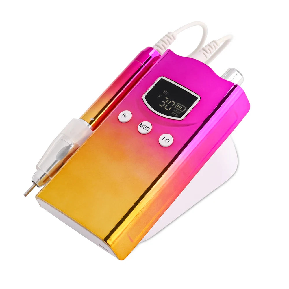 2025 Professional Wireless Brushless Gel Nail Drills 85w Efile Portable Cordless 35000RPM Electric Nail Drill Machine