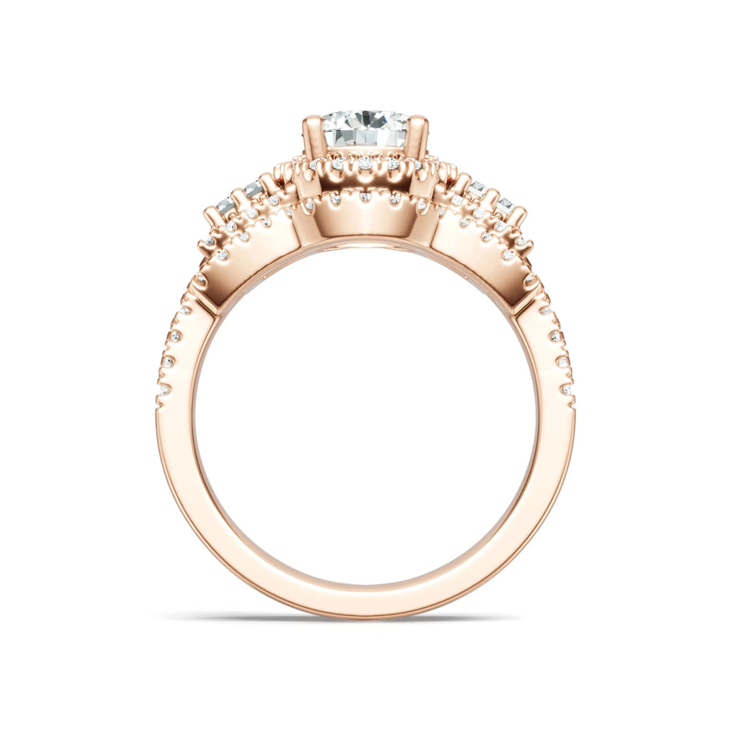 Hot Selling Ring Round Cut Moissanite Ring  Halo Ring 925 Sterling Silver Wide Band Pave Set Engagement Wedding Ring