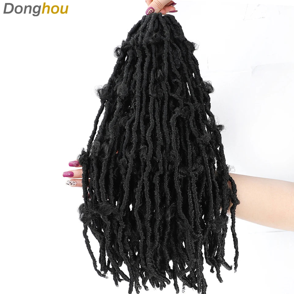 18 24 36 Inch Butterfly Faux Locs Crochet Hair Synthetic Meche Butterfly Locks Crochet Braid Distressed Soft Locs Crochet Hair