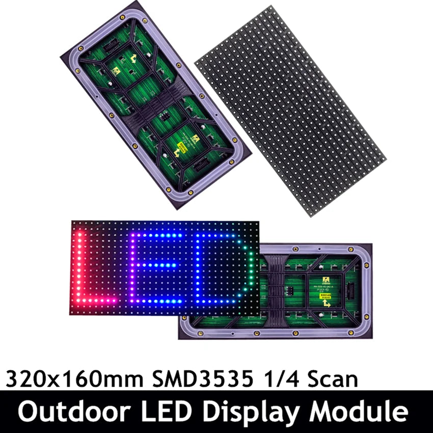 LED Display Screen Outdoor Module P10 Full Color RGB 3IN1 SMD3535 1/4S Scan 320x160mm 32x16Pixel Fixed Matrix Sign