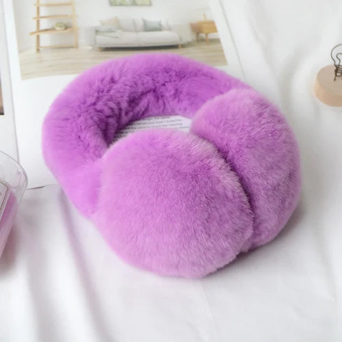 Natural 100% Rex Rabbit Fur Earmuffs Women Fashion Men Warm Russia Winter Real Fur Earmuffs Children Ear Cover fur Earlap Girl
