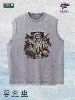 Skull & Roses Graphic Washed Vest US Warehouse 3 Colors Cotton Tank